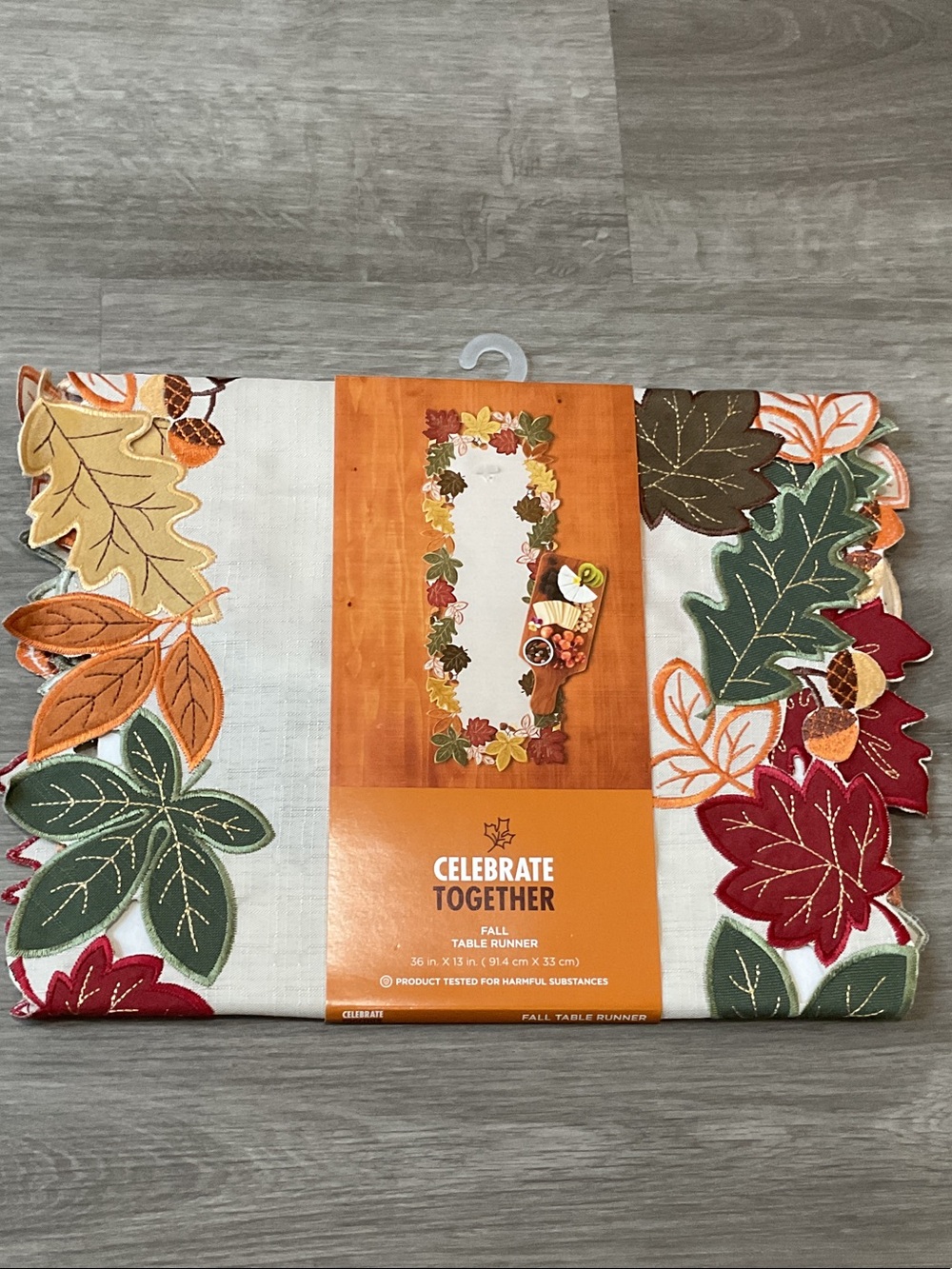 Celebrate Together Fall Leaf Table Runner in Multicolor